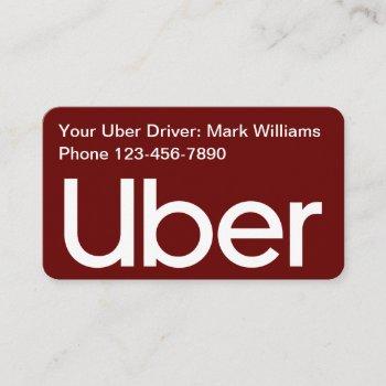 cool simple uber driver business cards