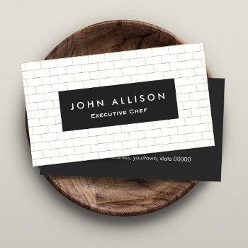cool subway tile personal chef and catering business card