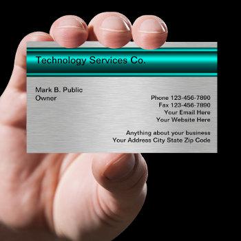 Small Cool Technology Business Cards Front View