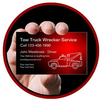 cool tow truck wrecker driver business card
