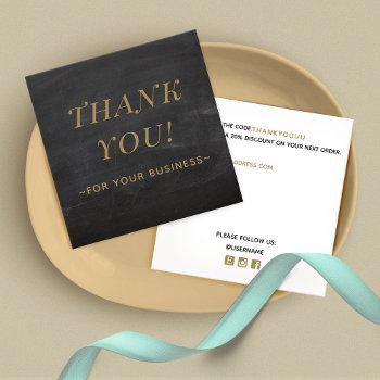 cool vintage thank you customer appreciation square business card