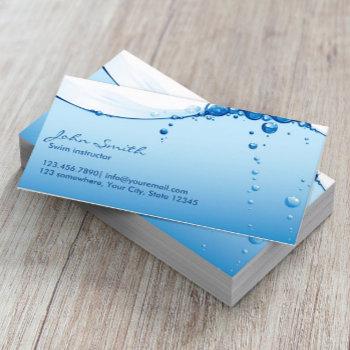 cool water surface swim instructor business card