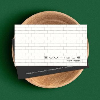 cool white subway tile pattern business card