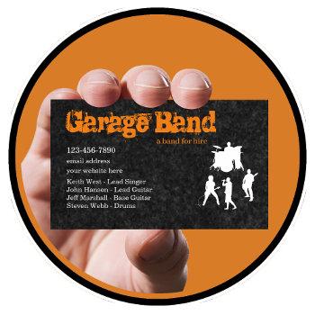 coolest rock garage band musician business card