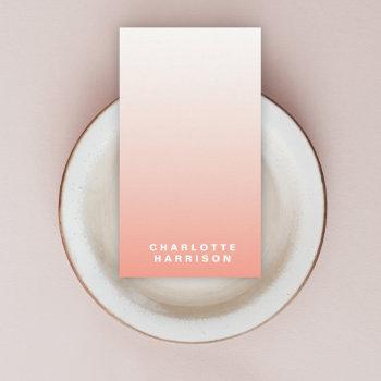 coral ombre | blush pink modern minimalist stylish business card