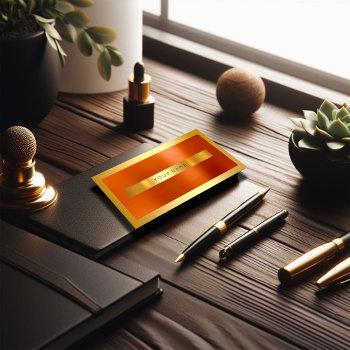 coral orange gold frame metallic minimal business card