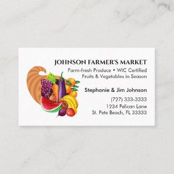 cornucopia fruits and vegetables produce market business card