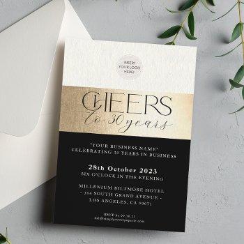 corporate anniversary elegant business black gold invitation