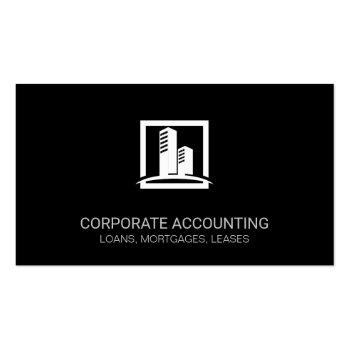 Small Corporate Building Icon Business Card Front View