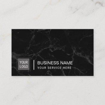 corporate custom logo modern dark marble business card
