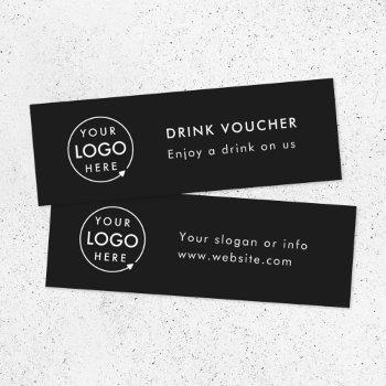 corporate drink voucher | black event logo card