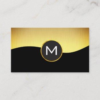 corporate gold black with monogram business card