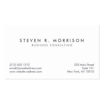 Small Corporate Professional Stylized Monogram Blue/gray Business Card Back View