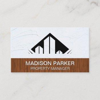corporate rooftops | wood spackled wall business card