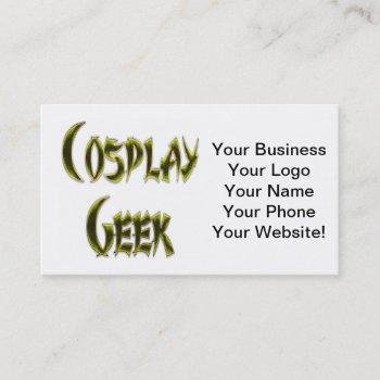 cosplay geek yellow business card