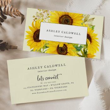 country sunflower | yellow business card