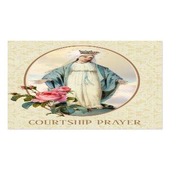 Small Courtship Engagement Religious Prayer Holy Card Front View