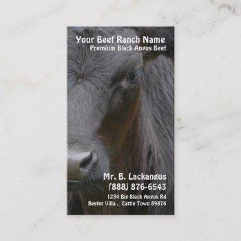 cow head  black angus beef ranch business card