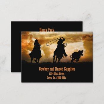 cowboy services or ranch horse tack fencing business card