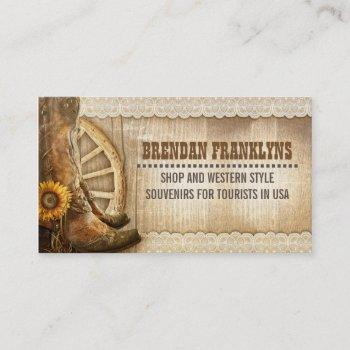 cowboy shoes western country business card