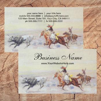 cowboys from the bar triangle by cm russell business card