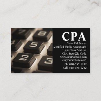 cpa accountant certified public accountants business card