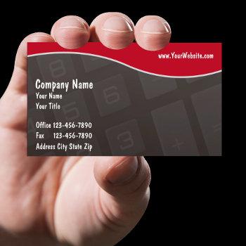 cpa accountant with calculator business card