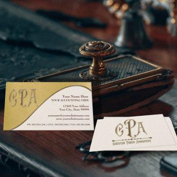 cpa gold professional certified public accountant business card