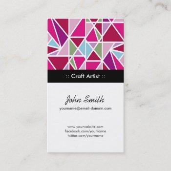 craft artist pink abstract geometry business card