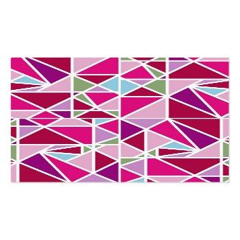 Small Craft Artist Pink Abstract Geometry Business Card Back View