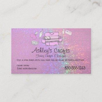 craft vinyl business card hologram pink 