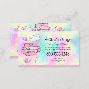 craft vinyl rainbow silhouette cricut watercolor b business card