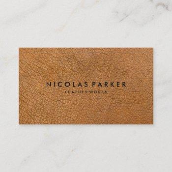 create your own brown leather business card