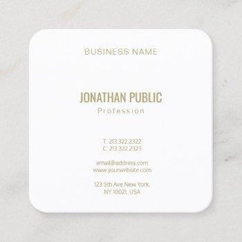 create your own modern elegant gold font text square business card