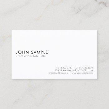 create your own modern elegant white minimalist business card