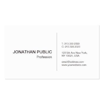 Small Create Your Own Sophisticated Simple White Business Card Front View