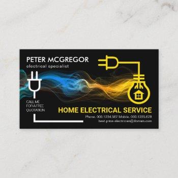 creative electrical circuit lightning electrician business card