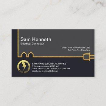 creative gold building electrical power line business card