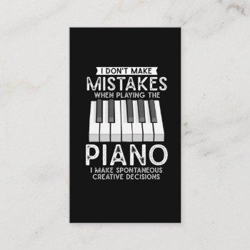 creative pianist witty piano musician music lover business card