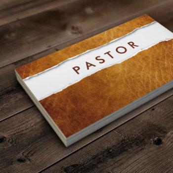 creative torn paper vintage pastor business card