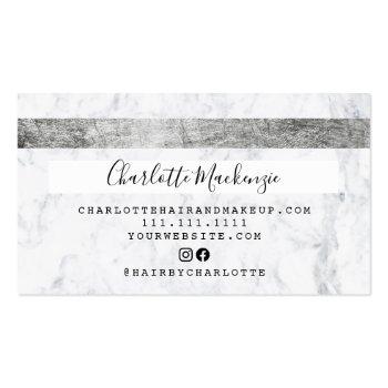 Small Credit Card Hair Makeup Marble Chic Monogram Back View