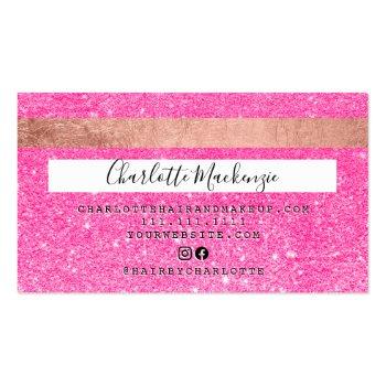 Small Credit Card Neon Pink Glitter Beauty Monogram Back View