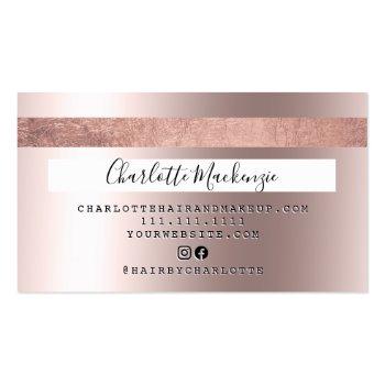 Small Credit Card Rose Gold Metallic Beauty Monogram Back View