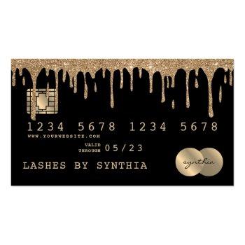 Small Credit Card Styled Dripping Gold Front View