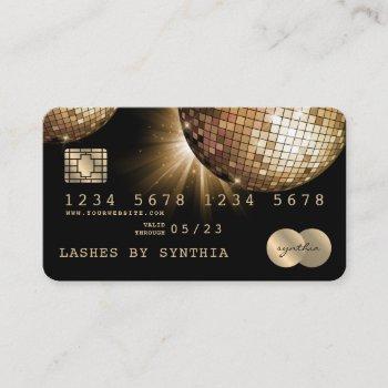 credit card styled gold disco ball gqr code