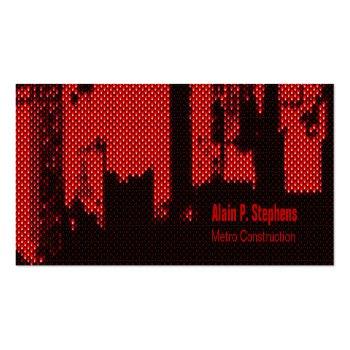 Small Crowded Upside Downtown Led Horizontal Skinny Mini Business Card Front View