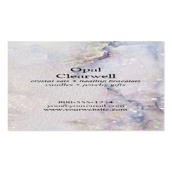 Small Crystal Mineral Quartz Sparkle Watercolor Vertical Business Card Back View