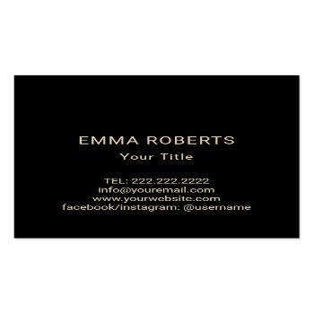 Small Cupcake Bakery Pastry Chef Modern Black & Gold Square Business Card Back View