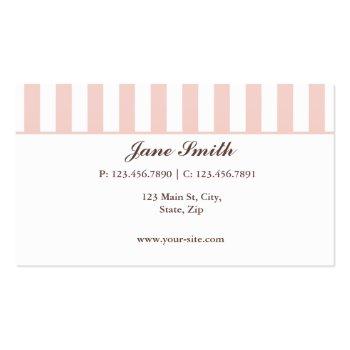 Small Cupcake Bakery Pink  Cute Elegant Modern Business Card Back View