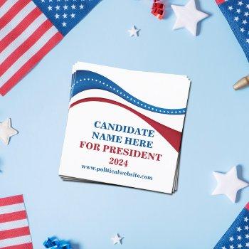 custom add your own candidate for president 2024 square business card